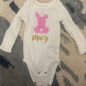 Carter's White and Pink Bunny Bodysuit “Macy”